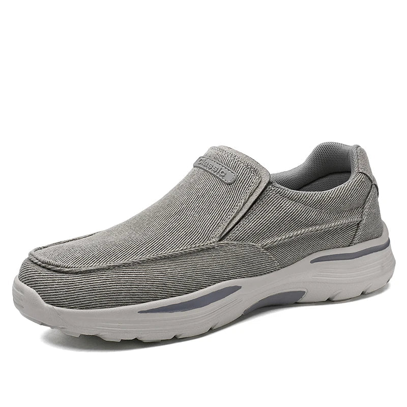 saferido Soothing Breathable Men Sneakers Canvas Shoes Outdoor Thick Sole Massage Platform Shoes Walkking Comfty Slip On Men Loafers