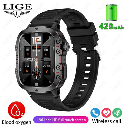 Rugged Outdoor Military Smartwatch for Men with GPS & Health Tracker