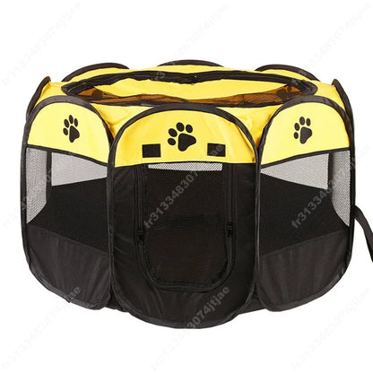 Portable Pet Playpen, Dog Playpen Foldable Pet Exercise Pen Tents Dog House Playground for Puppy Dog/Cat Indoor Outdoor Travel Camping Use Gray Small (29"X29"X17")