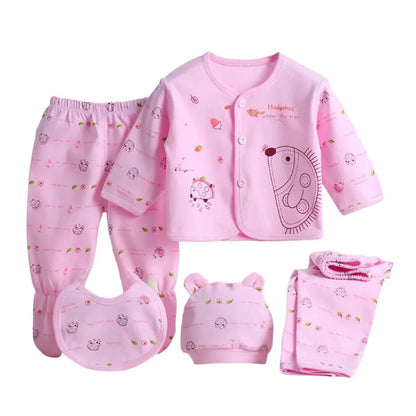 Pure Cotton Spring Newborn 5 Piece Loungewear Set