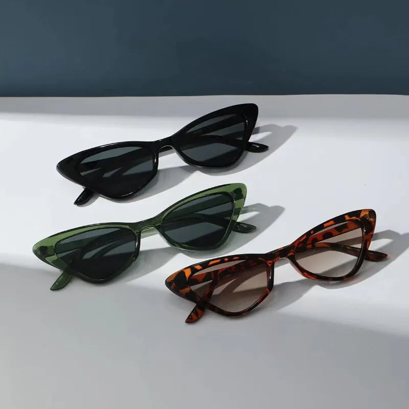3-Pair Set of Small Cat Eye Sunglasses for Women, Retro Style