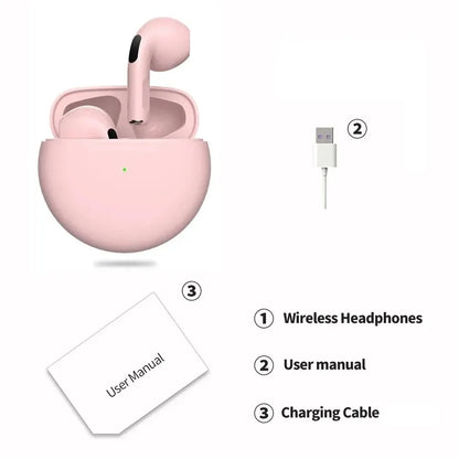 Air Pro 6 TWS Wireless Earbuds – Ultra-Lightweight Bluetooth 5.3 Headset with Mic & Charging Case