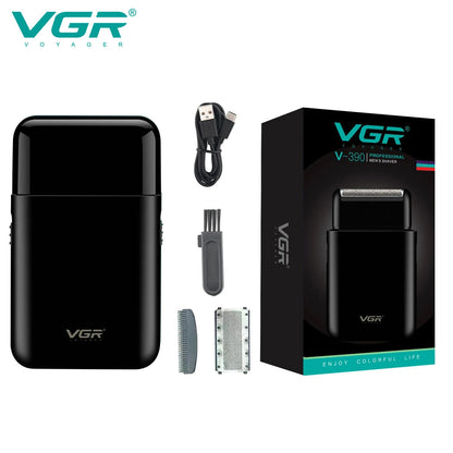 VGR V-390 mini single blade cordless beard trimmer razor rechargeable foil electric face body shaver for men Convenient razor