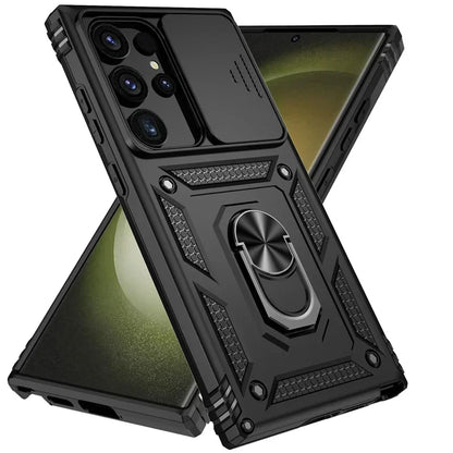 Military Grade Magnetic Holder Back Bumper Slide Lens Case for Samsung Galaxy S23 Series