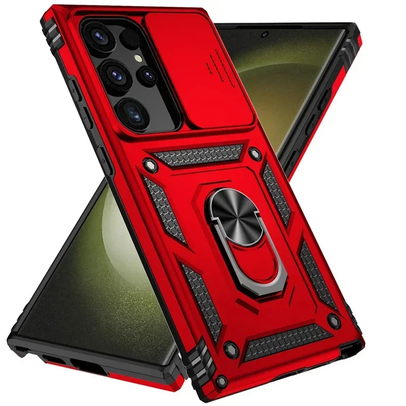 Military Grade Magnetic Holder Back Bumper Slide Lens Case for Samsung Galaxy S23 Series