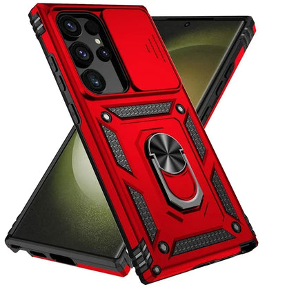 Military Grade Magnetic Holder Back Bumper Slide Lens Case for Samsung Galaxy S23 Series