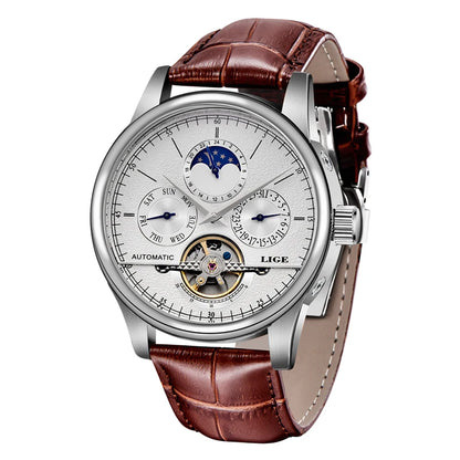 Men’s Automatic Mechanical Watch – Tourbillon Retro Leather Wristwatch