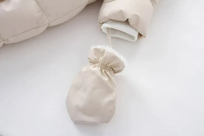 Winter Baby Down Jumpsuit – Wool Hooded, Snowproof & Warm