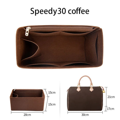 WUTA Felt Insert Bag Organizer For LV Speedy 20 25 30 35 Flap Handbag Inner Bag Makeup Travel Purse Storage Tote Bag Accessories