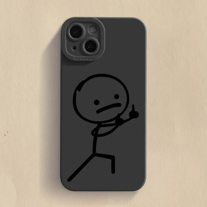Cute Cartoon Matchman Matte Silicone Phone Case For iPhone 16 11 12 13 14 15 Pro Max XR XS X 7 8 Plus SE 2020 Soft Back Cover