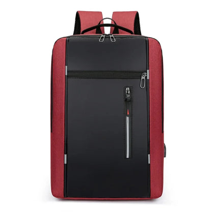 Men's Waterproof Oxford Laptop Backpack 15.6 Inch with USB Charging Port High Capacity Business Travel School Bag