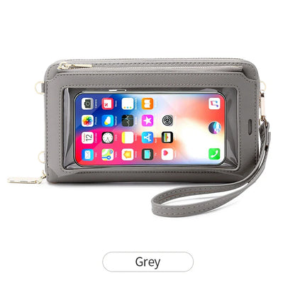 Xajzpa RFID Blocking Touch Screen Mobile Phone Bag, Functional Crossbody Long Wallet, Women's Mini Coin Purse