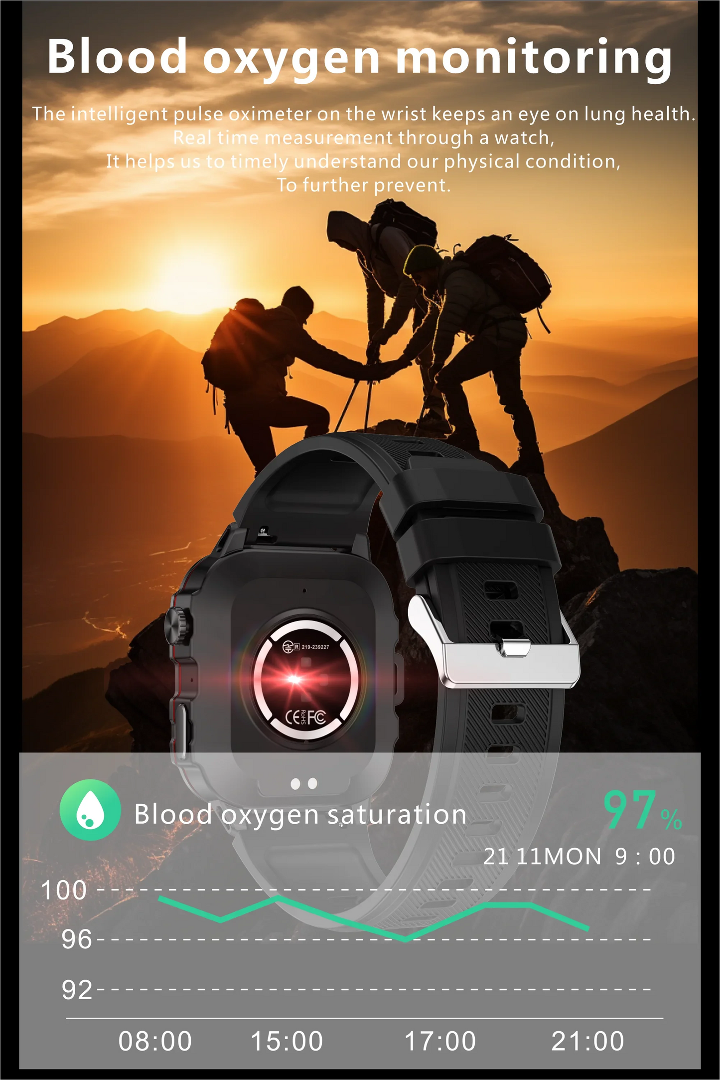 Rugged Outdoor Military Smartwatch for Men with GPS & Health Tracker