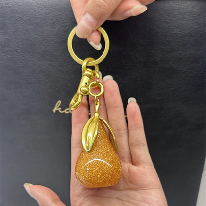 Bag Charm For Goyard Handbag Shoulder Bag Exquisite Crystal Green Pear Pendant Women's Keychain Accessories