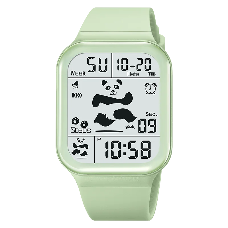 Square Large Face Waterproof LED Digital Watch Electronic for Student Watches