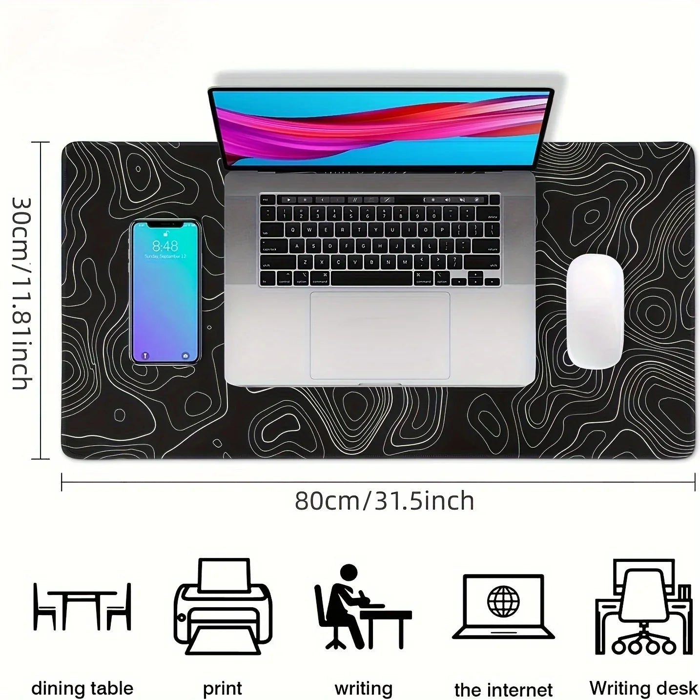Large Non-Slip Rubber Gaming Mouse Pad - Desk & Keyboard Mat | Extra Comfort & Precision