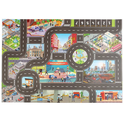 Deluxe Kids City Traffic Rug – Interactive Car Play Mat
