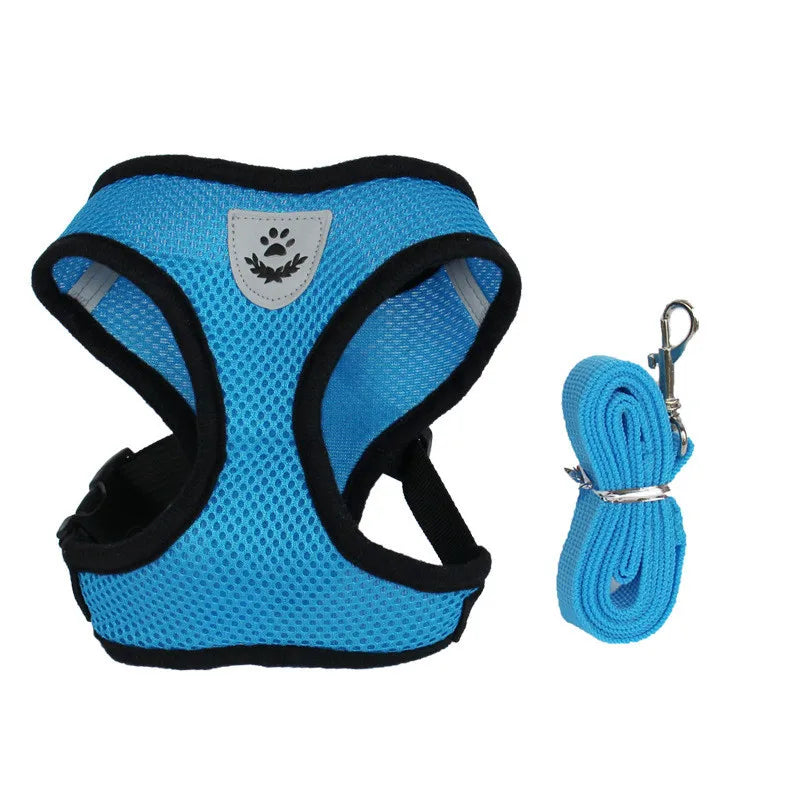 Cat Harness Vest Walking Lead Leash Collar Polyester - Adjustable  Pet Accessories