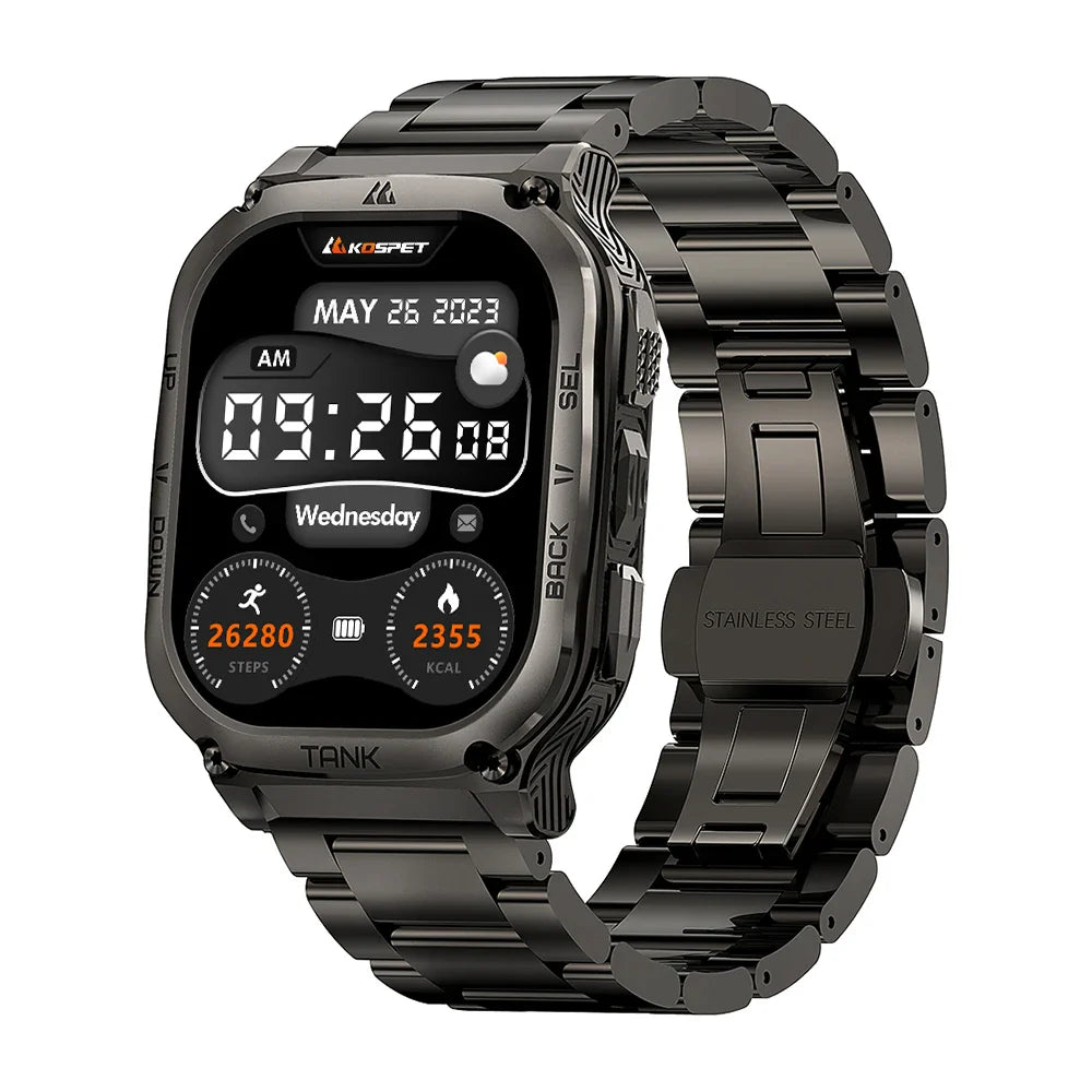 2025 Original KOSPET TANK M3 Smartwatches Men Smart Watch 480mAh AMOLED AOD Bluetooth Call Waterproof Electronic Digital Watches