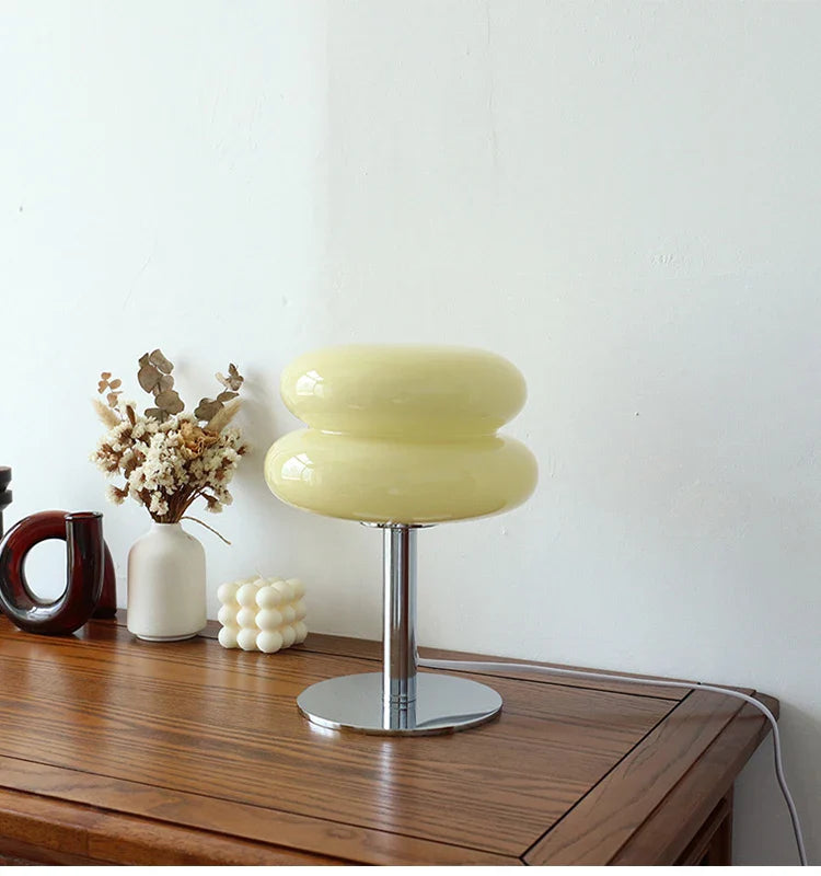 Macaron Retro Glass Table Lamp for Bedroom and Living Room