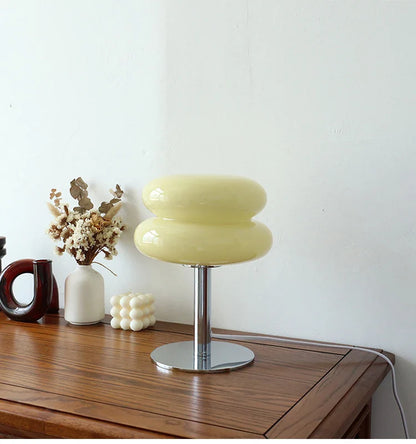 Macaron Retro Glass Table Lamp for Bedroom and Living Room