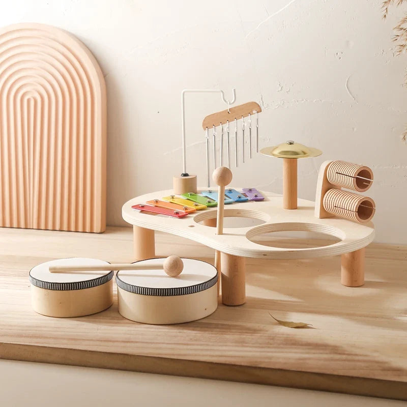 Wooden Aeolian Bells & Xylophone Montessori Baby Educational Musical Toy & Birthday Gift