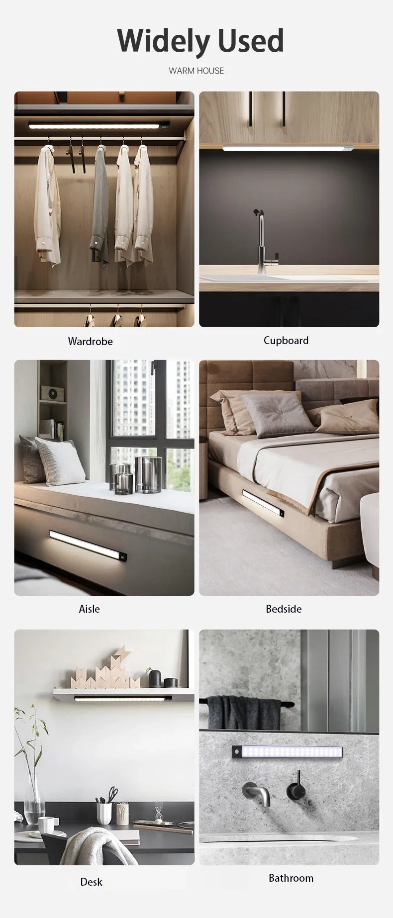 USB Rechargeable Motion Sensor Cabinet Light