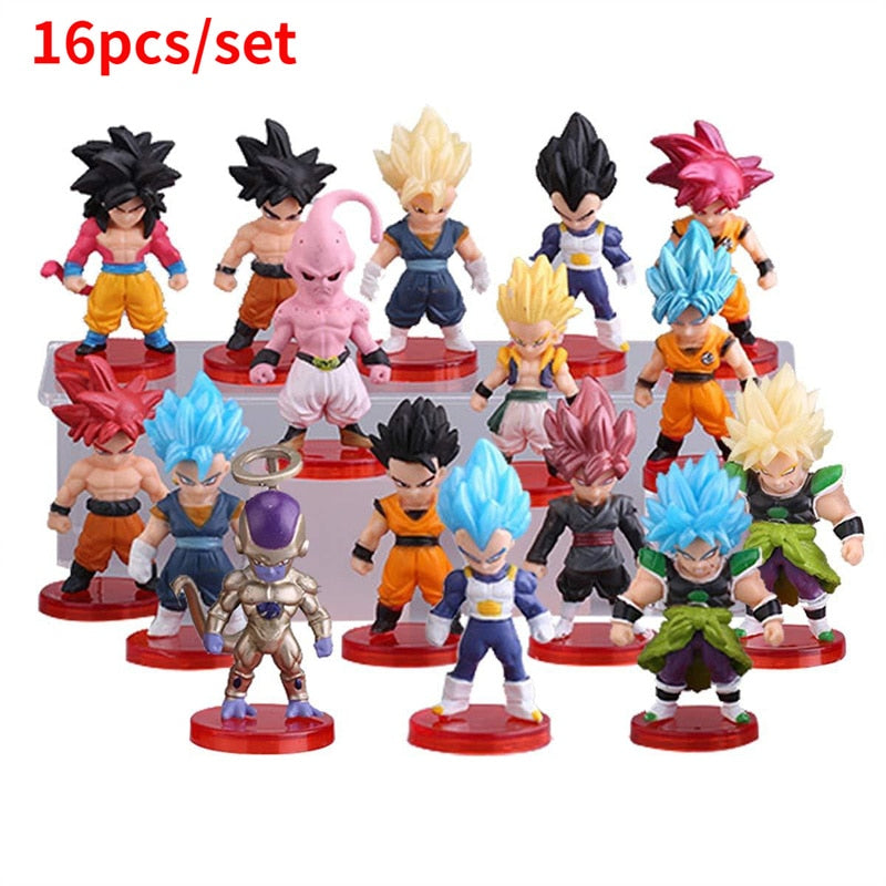 Dragon Ball Z Super Saiyan Son Goku Son Gohan Vegeta Broly Piccolo Majin Buu Action Figure Set Anime Figurines Model Gifts Toys