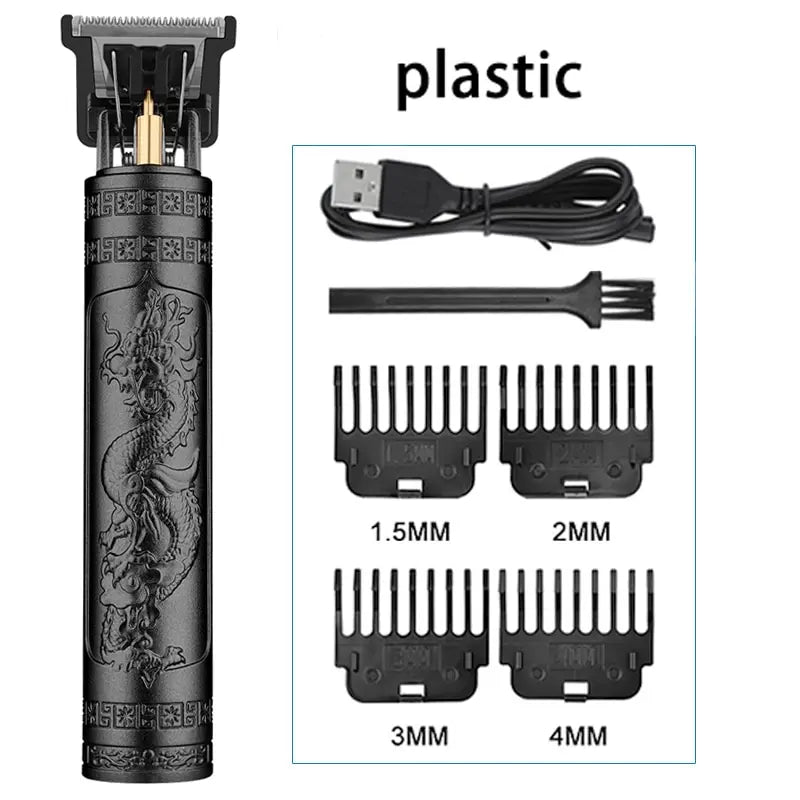 Vintage T9 Electric Hair Cutting Machine Hair Clipper Professional Men Shaver Rechargeable Barber Trimmer for Men Dragon Buddha [HAI]