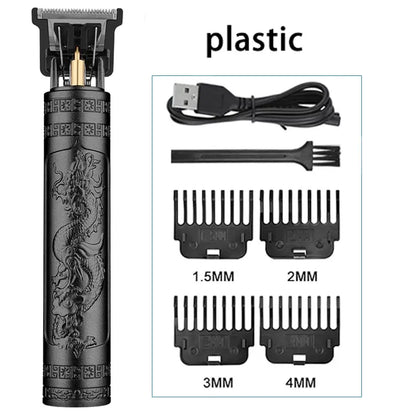 Vintage T9 Electric Hair Cutting Machine Hair Clipper Professional Men Shaver Rechargeable Barber Trimmer for Men Dragon Buddha [HAI]