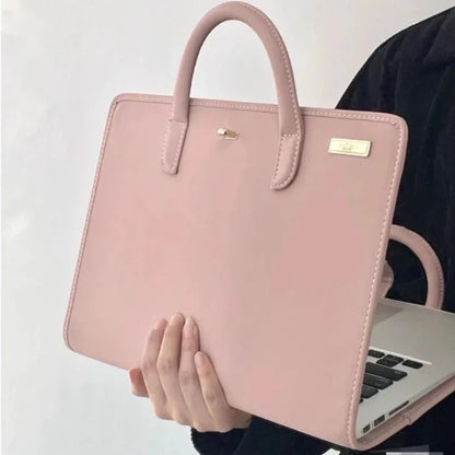 Pink Girls Casual All Match Simple Top-Handle Bags Korean Solid Trendy Chic Laptop Bag Sweet Y2k Fashion Travel Women's Handbags