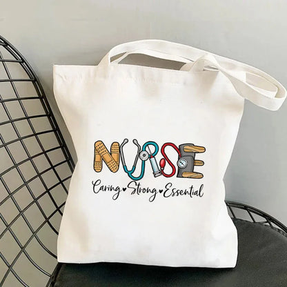Nursing Essentials Women Shoulder Bag Harajuku Resuable Shopping Bags Lady Canvas Tote Handbag Eco Large Capacity Girls Handbags