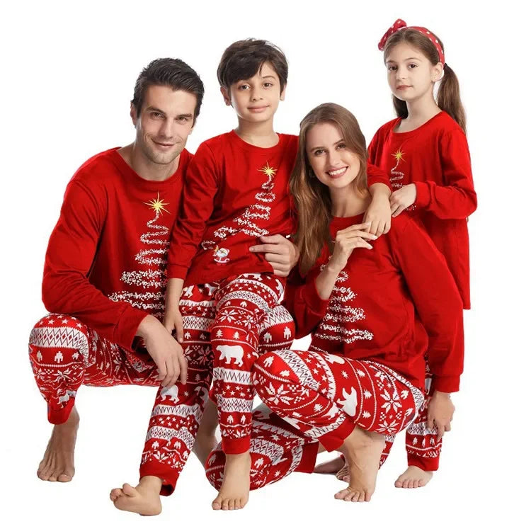 Cozy Polar Bear & Tinsel Tree Family Pajama Set