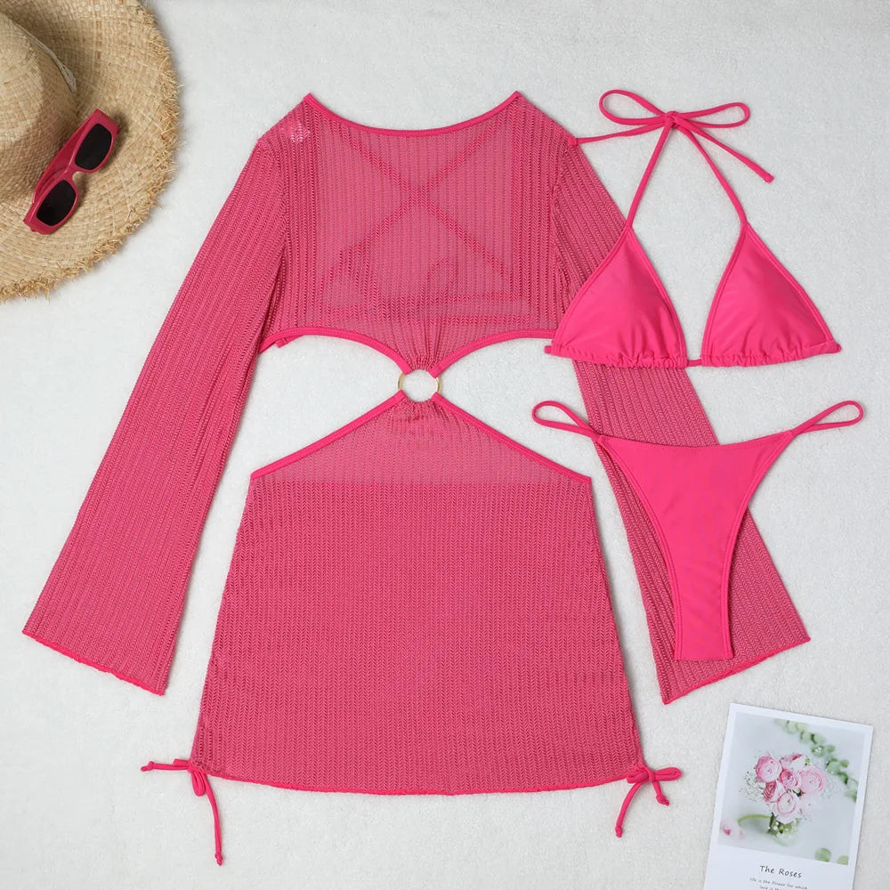 Women's Sexy 3-Piece Bikini Set – Beach Swimwear