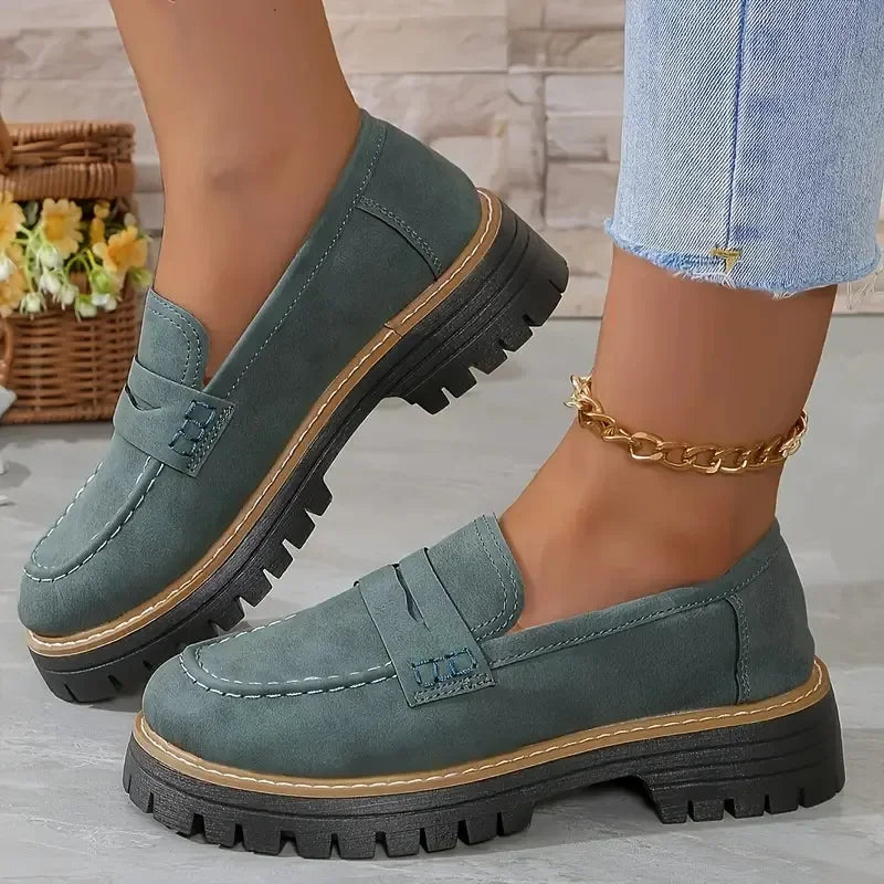 Round Toe Platform Loafers