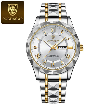 Men's Waterproof Double Calendar Luminous Quartz Watch