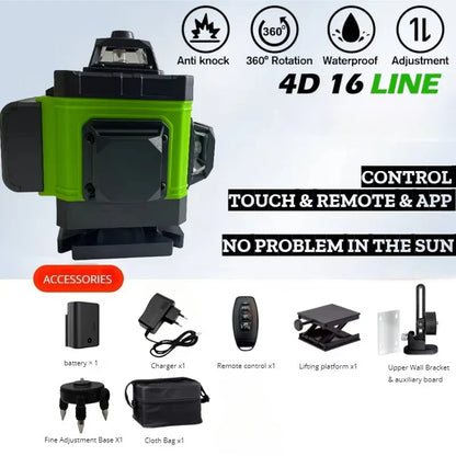 tripod/nivel a laser 16 Lines Laser profesional Level green line Self-leveling 360 autonivelant