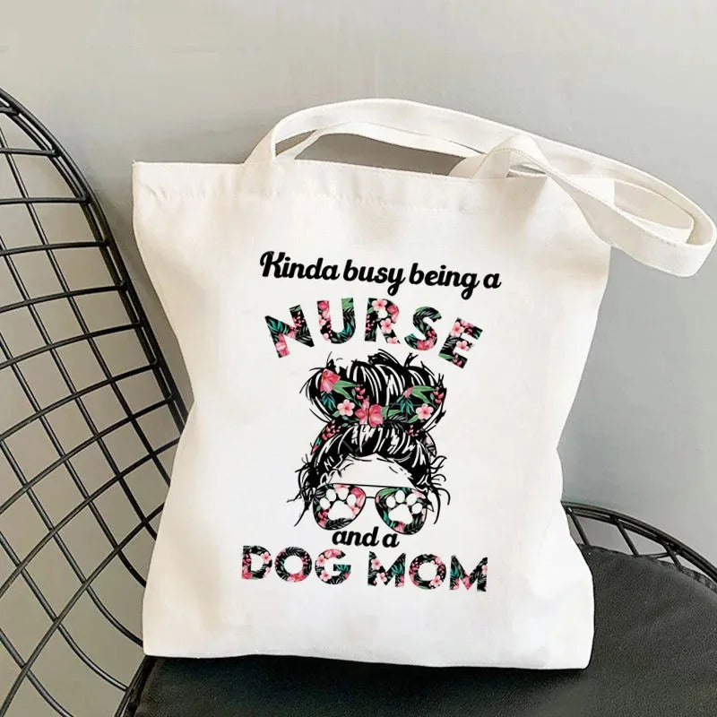 Nursing Essentials Women Shoulder Bag Harajuku Resuable Shopping Bags Lady Canvas Tote Handbag Eco Large Capacity Girls Handbags