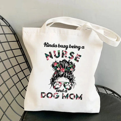 Nursing Essentials Women Shoulder Bag Harajuku Resuable Shopping Bags Lady Canvas Tote Handbag Eco Large Capacity Girls Handbags