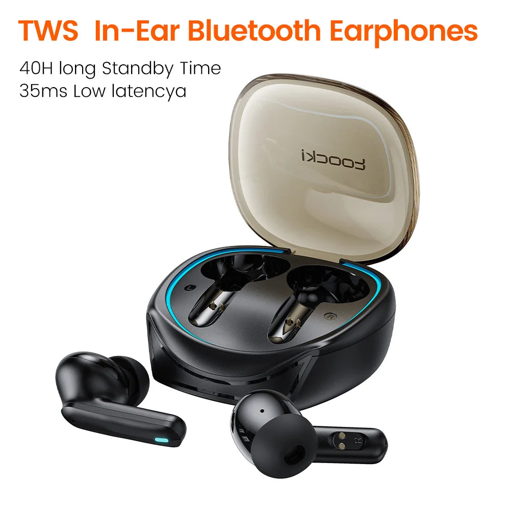 Toocki Gaming Wireless Earphones Bluetooth 5.3 Sport Headset TWS In-Ear Low Latency Waterproof Earbud With Microphone For iPhone