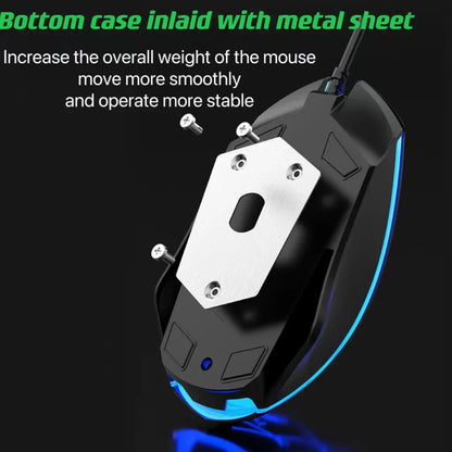 Wired Keyboard and Mouse Set - USB Luminous Mechanical Keyboard & Mouse Set for PC