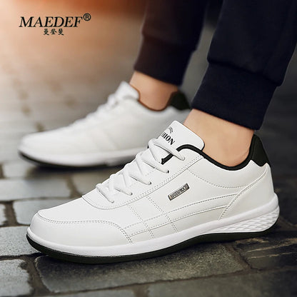 Maedef Men's Waterproof Leather Casual Sneakers 2024