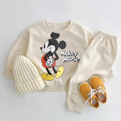 Mickey Mouse Print Hoodie & Trousers Set