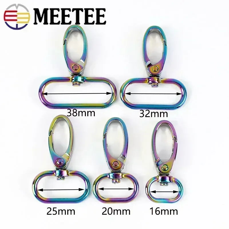 50Pcs Metal Strap Buckles Swivel Lobster Clasp Bag Webbing Belt Snap Hooks Handbag Carabiner Hangers DIY KeyChain Accessories