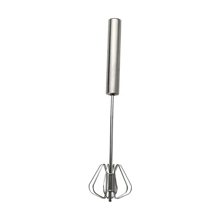 1pc Semi-Auto Stainless Steel Egg Whisk
