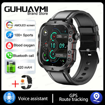 Rugged Outdoor Military Smartwatch for Men with GPS & Health Tracker