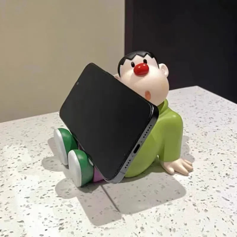 Anime Crayon Shin-chan Boochan Q version Kawaii Figure Model Toys Doll Mobile phone holder Collect Ornaments Gifts