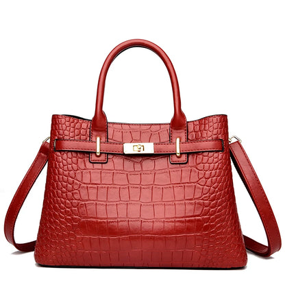 Women Leather 3 Layer Bag