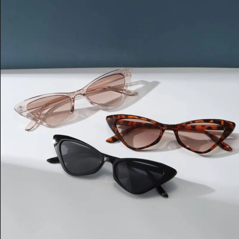 3-Pair Set of Small Cat Eye Sunglasses for Women, Retro Style