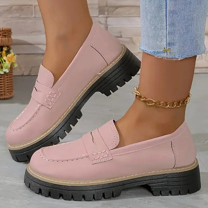 Round Toe Platform Loafers